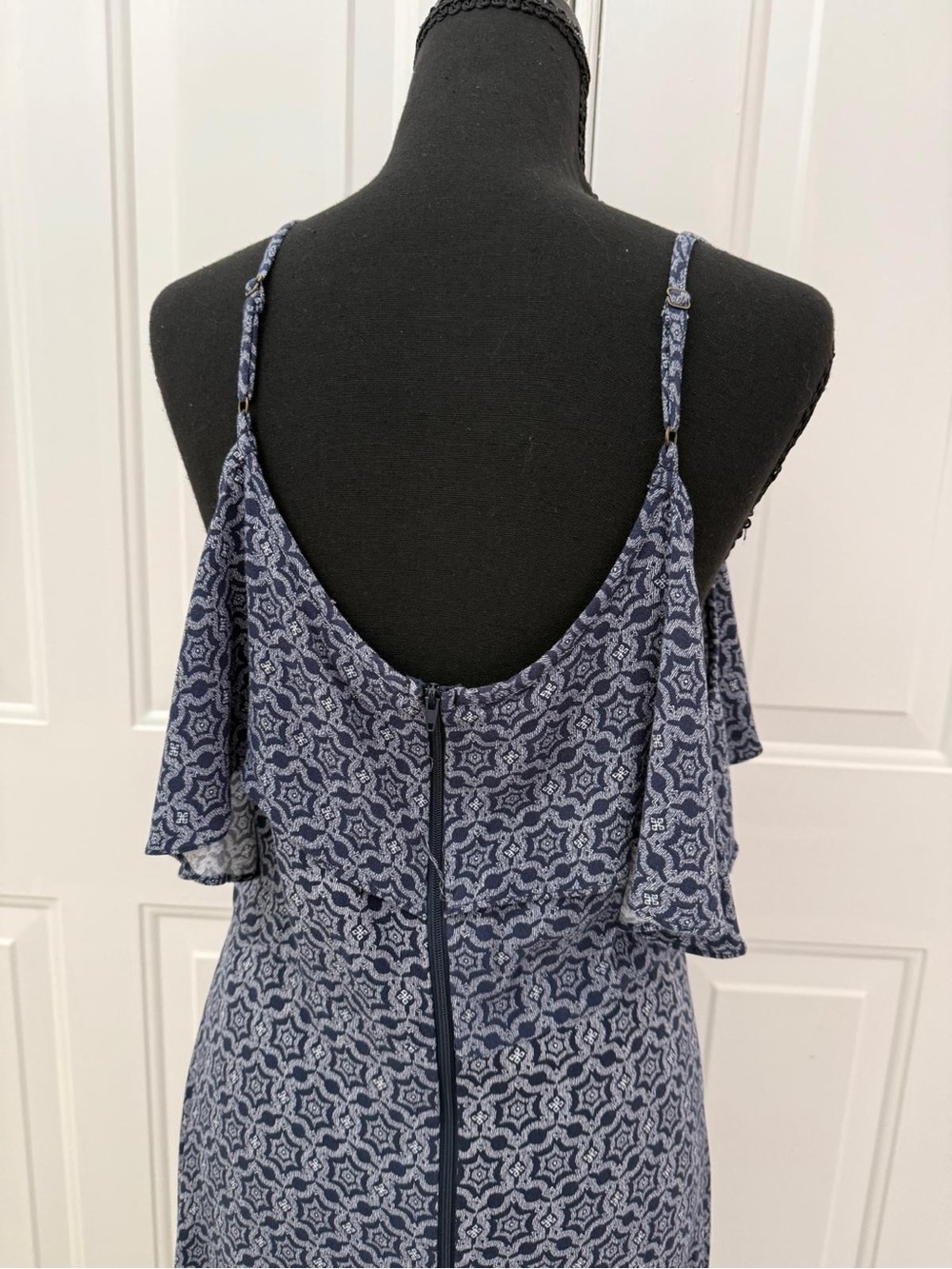 Rewind Navy Blue Floral Ruffle High-Low Dress - Picture 5 of 8